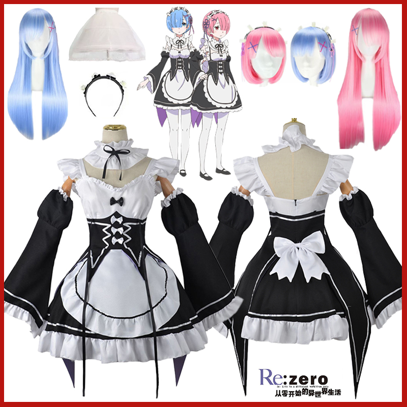 Anime Cosplay Re Zero - 애니메이션 램 렘 로리타 메이드 코스프레