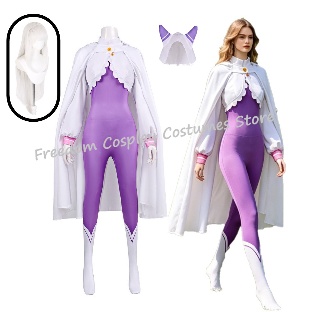 새로운 에밀리아 레제로 코스프레 의상 가발 섹시한 보라 - Anime Cosplay Re Zero 리뷰 및 가격