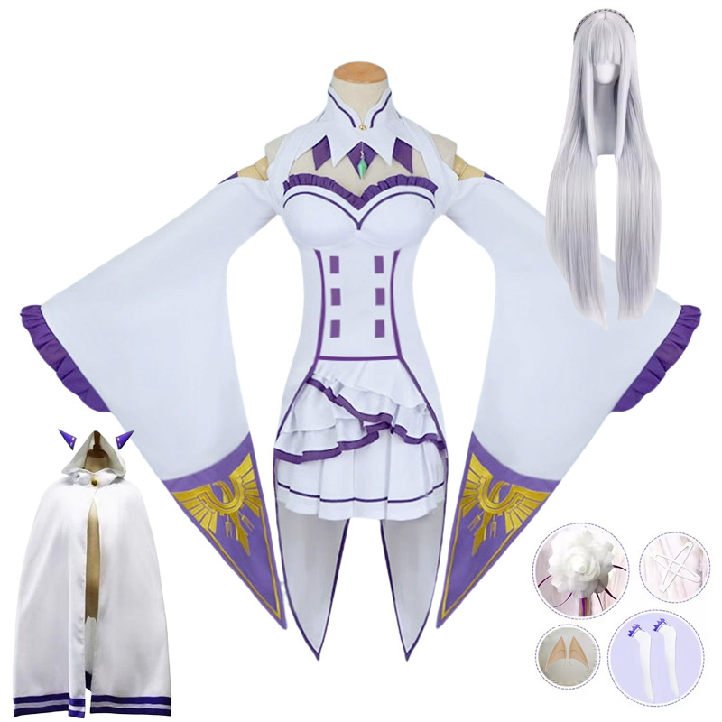 에밀리아 코스프레 다른 세계에서의 제로 생활 코스프레  - Anime Cosplay Re Zero 리뷰 및 가격