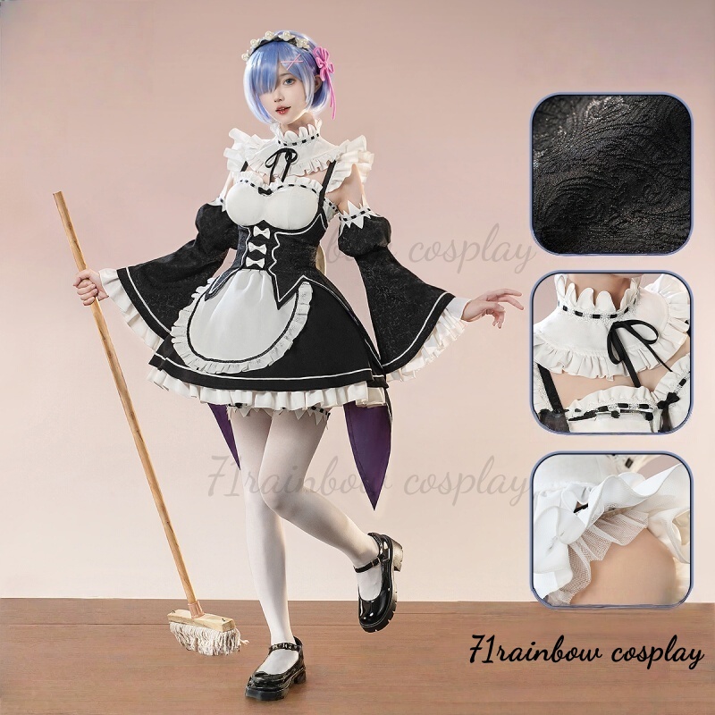 Re: 제로와 다른 세계에서의 삶 렘 메이드 코스프레  - Anime Cosplay Re Zero 리뷰 및 가격