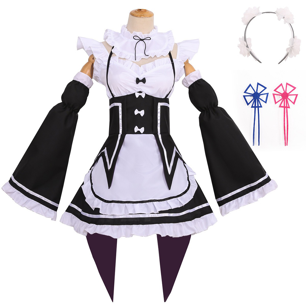 Re Zero 램 렘 코스프레 의상 애니메이션 메이드  - Anime Cosplay Re Zero 리뷰 및 가격
